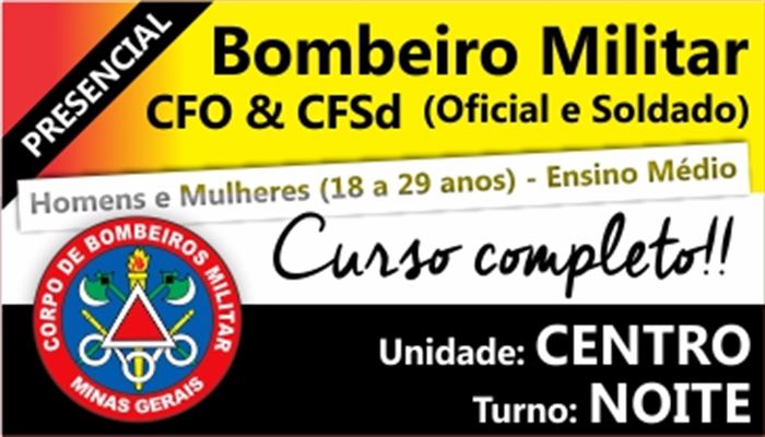 CFO/CFSd BOMBEIRO MILITAR MG 2018          TURNO:NOITE                   UNIDADE:CENTRO                      INÍCIO:05/02/18     