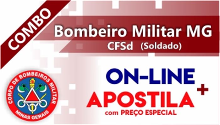 COMBO CFSd CBMMG ON-LINE + CONJUNTO DE APOSTILA FÍSICA  