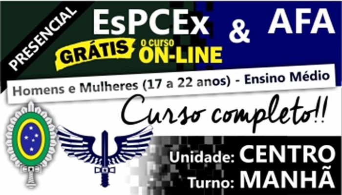 TURMA EsPCEx & AFA 2020          TURNO:MANHÃ                   UNIDADE:CENTRO                      INÍCIO:10/02/20            TURMAS:EM_ANDAMENTO
