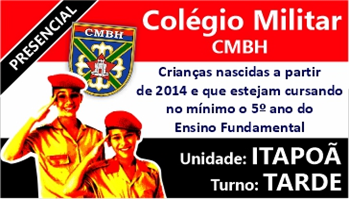 COLÉGIO MILITAR BH 6º_ANO/2024    TURNO:TARDE     UNIDADE_ITAPOÃ  INÍCIO:IMEDIATO    TURMA:EM ANDAMENTO